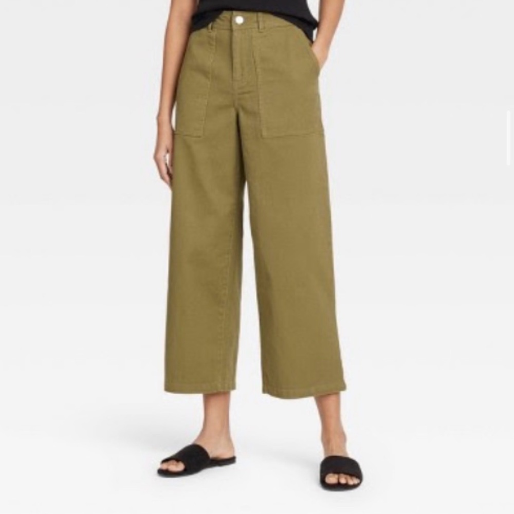 Who What Wear Women’s High Rise Wide Leg Pant Olive